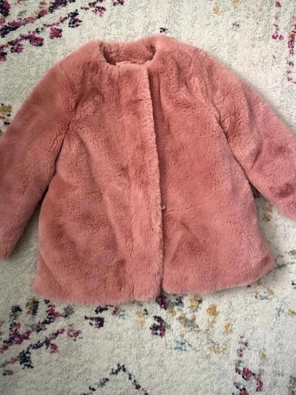 Janie and Jack Faux Fur Coat Girls Pink Size 2T NWT